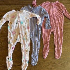 Kyte BABY Girls 3 Piece Bodysuit Set - Pink, Purple, Multicolor